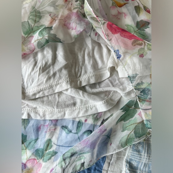 Elena Baldi Womens White Floral Silk Blend Bridal Feminine Romantic Blouse Large - Picture 7 of 11